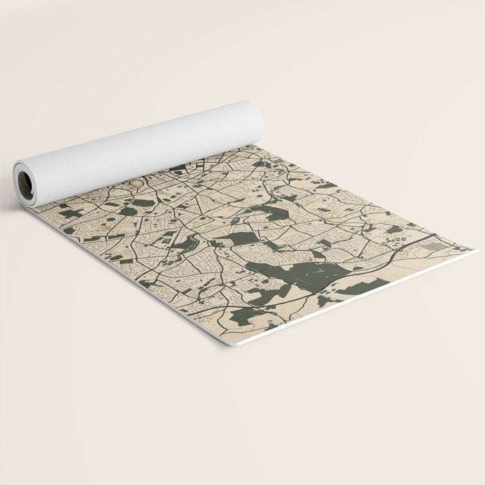 Dublin City Map of Ireland - Vintage Yoga Mat Gallery Image 2