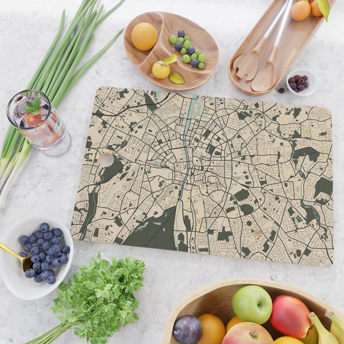 Dublin City Map of Ireland - Vintage Cutting Board Gallery Image 2