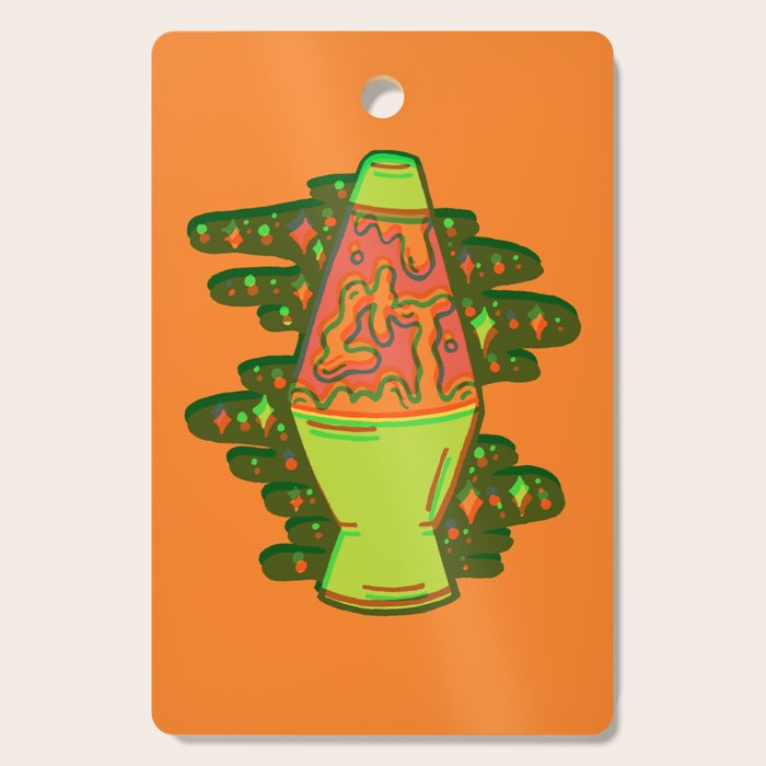 Lit lava lamp in orange in 3D Cutting Board Gallery Image 1
