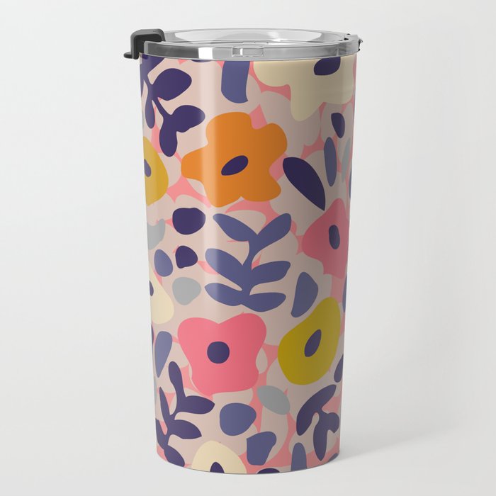 Funny sunny floral pattern Travel Mug Gallery Image 3