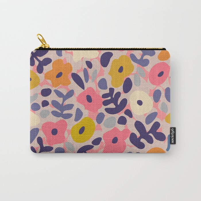 Funny sunny floral pattern Carry All Pouch Gallery Image 1