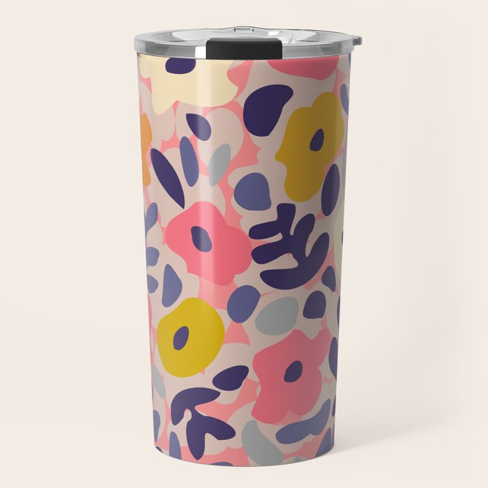 Funny sunny floral pattern Travel Mug Gallery Image 1