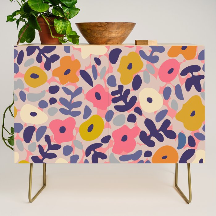 Funny sunny floral pattern Credenza Gallery Image 1