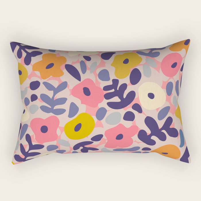Funny sunny floral pattern Rectangular Pillow Gallery Image 2