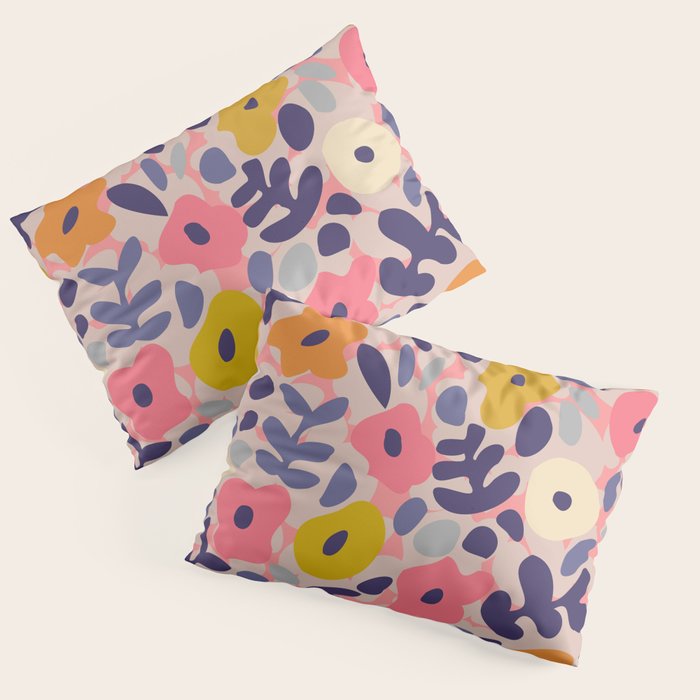 Funny sunny floral pattern Pillow Sham Gallery Image 1