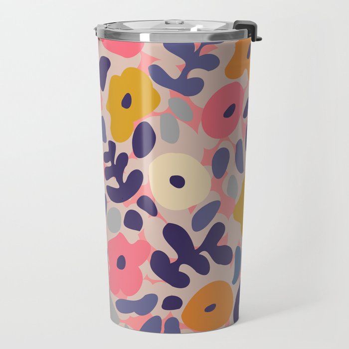Funny sunny floral pattern Travel Mug Gallery Image 2