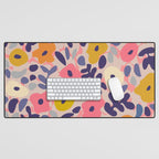 Funny sunny floral pattern Desk Mat Gallery Image 1