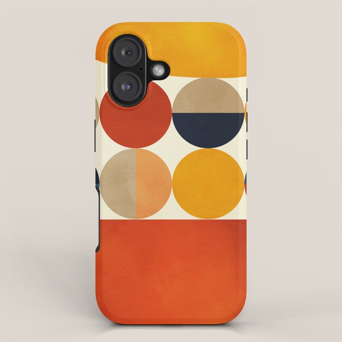 mid century abstract geometric iPhone Case Gallery Image 1