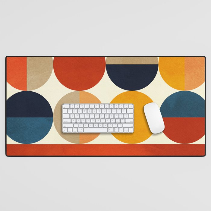 mid century abstract geometric Desk Mat Gallery Image 1