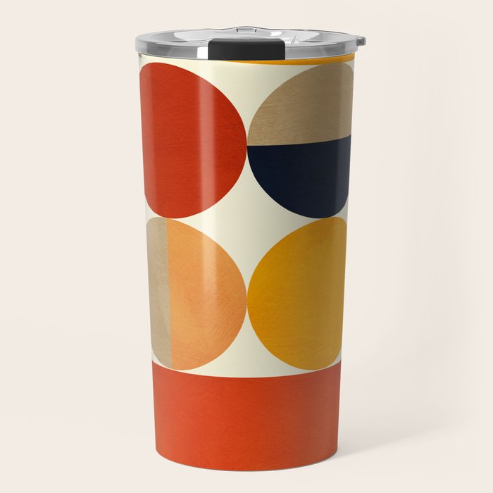 mid century abstract geometric Travel Mug Gallery Image 1