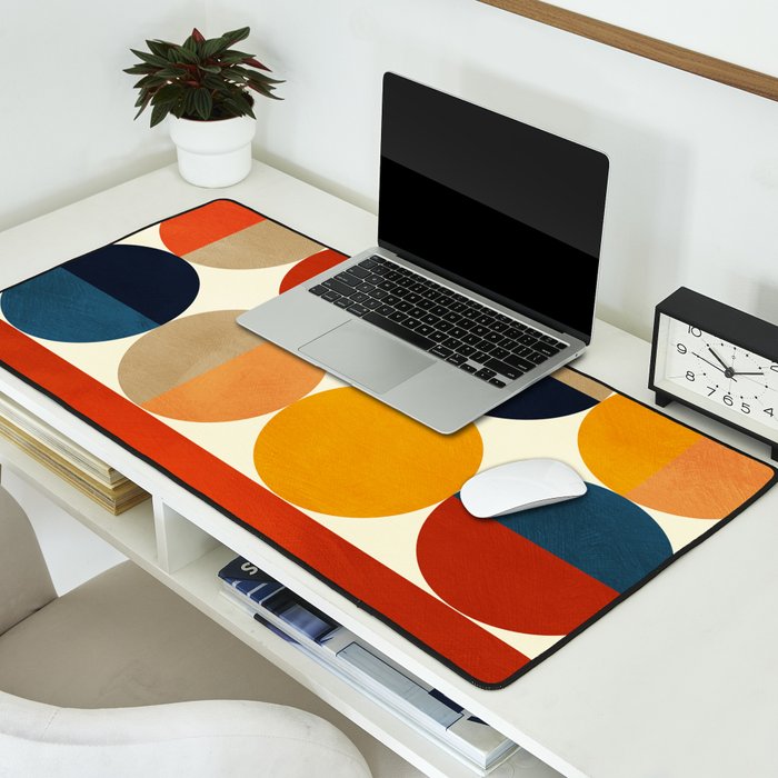 mid century abstract geometric Desk Mat Gallery Image 2