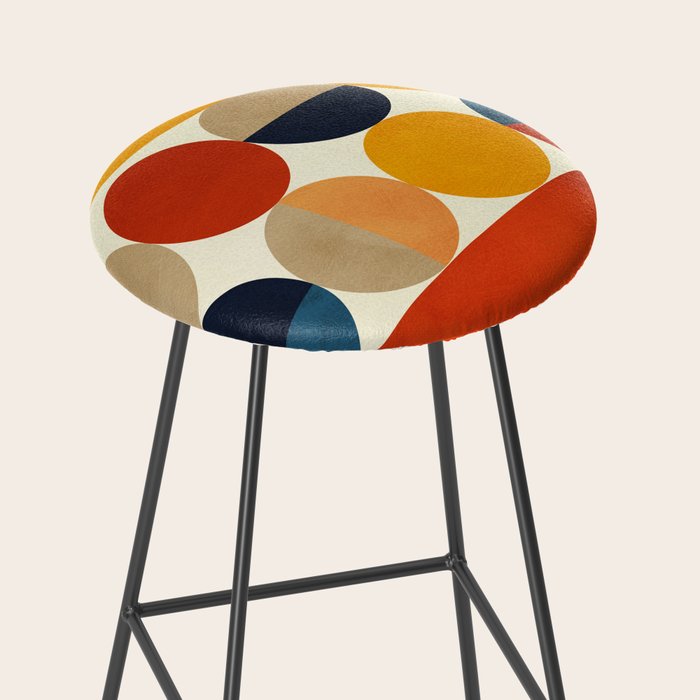 mid century abstract geometric Stool Gallery Image 2