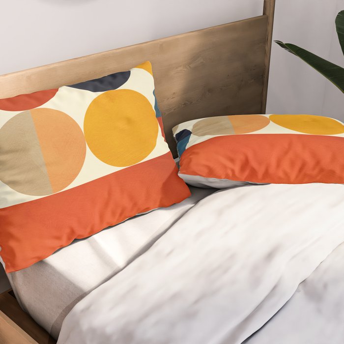 mid century abstract geometric Pillow Sham Gallery Image 2