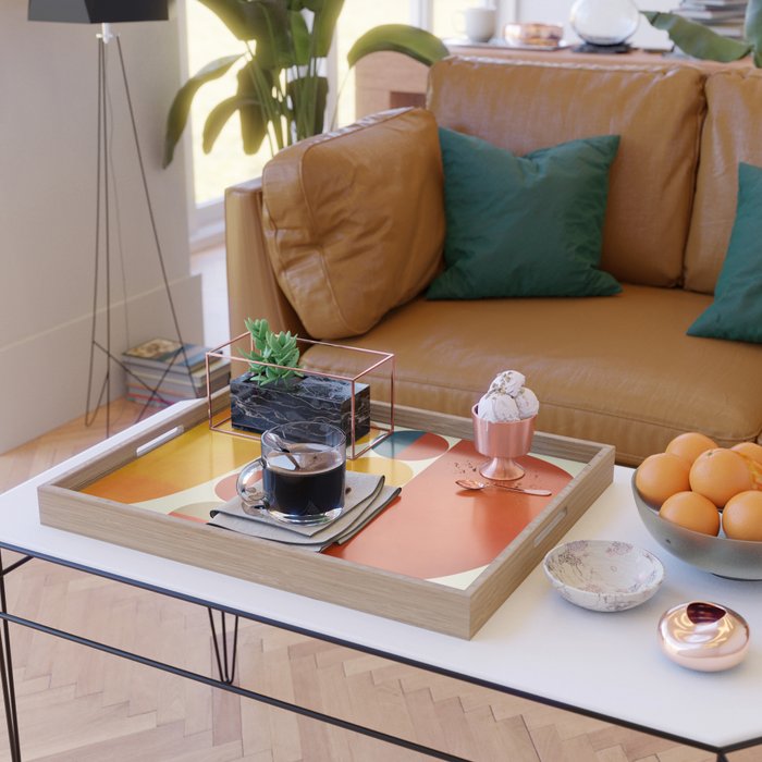 mid century abstract geometric Serving Tray Gallery Image 2