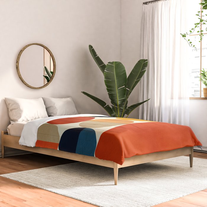 mid century abstract geometric Comforter Gallery Image 2