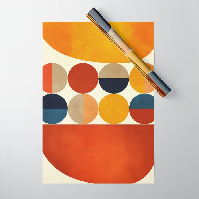mid century abstract geometric Wrapping Paper Gallery Image 1