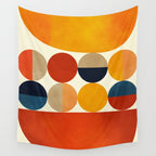 mid century abstract geometric Wall Tapestry Gallery Image 4