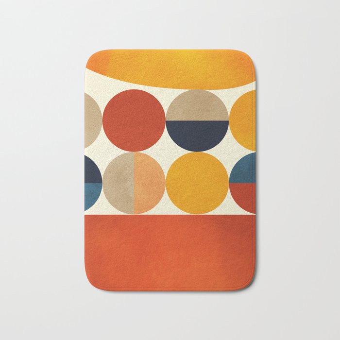 mid century abstract geometric Bath Mat Gallery Image 1