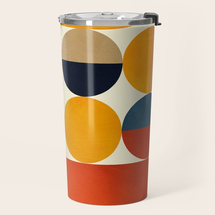 mid century abstract geometric Travel Mug Gallery Image 2