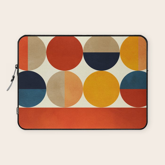 mid century abstract geometric Laptop Sleeve Gallery Image 1