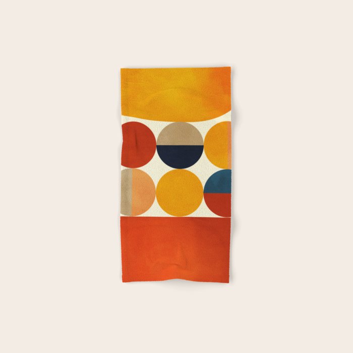 mid century abstract geometric Bath Towel Gallery Image 1
