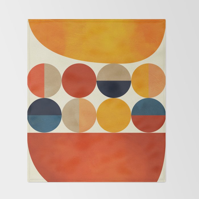 mid century abstract geometric Throw Blanket Gallery Image 2