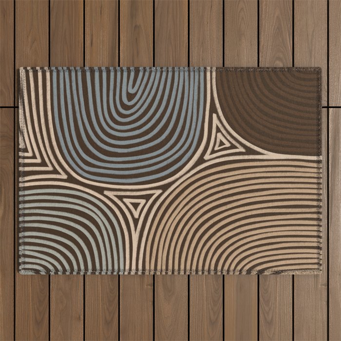 Tribal Pattern in Brown & Gray Outdoor Rug Gallery Image 1