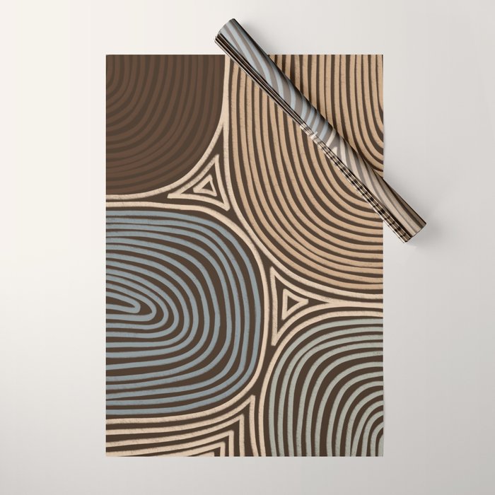 Tribal Pattern in Brown & Gray Wrapping Paper Gallery Image 1