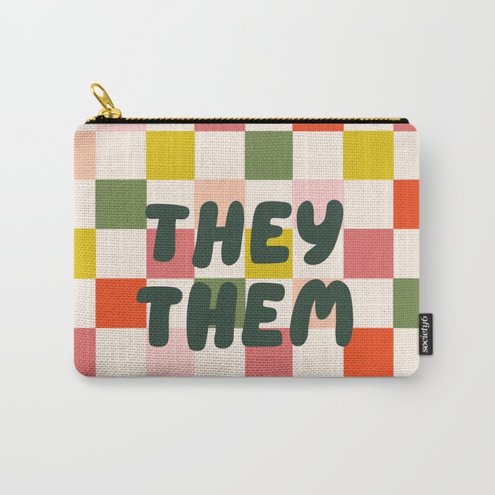 They / Them Pronouns Carry All Pouch Gallery Image 1