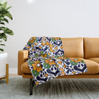 talavera mexican tile_4 Throw Blanket Gallery Image 1