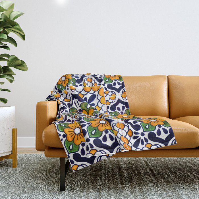 talavera mexican tile_4 Throw Blanket Gallery Image 1