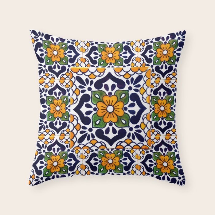 talavera mexican tile_4 Throw Pillow Gallery Image 6