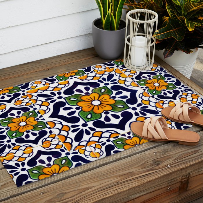 talavera mexican tile_4 Outdoor Rug Gallery Image 2