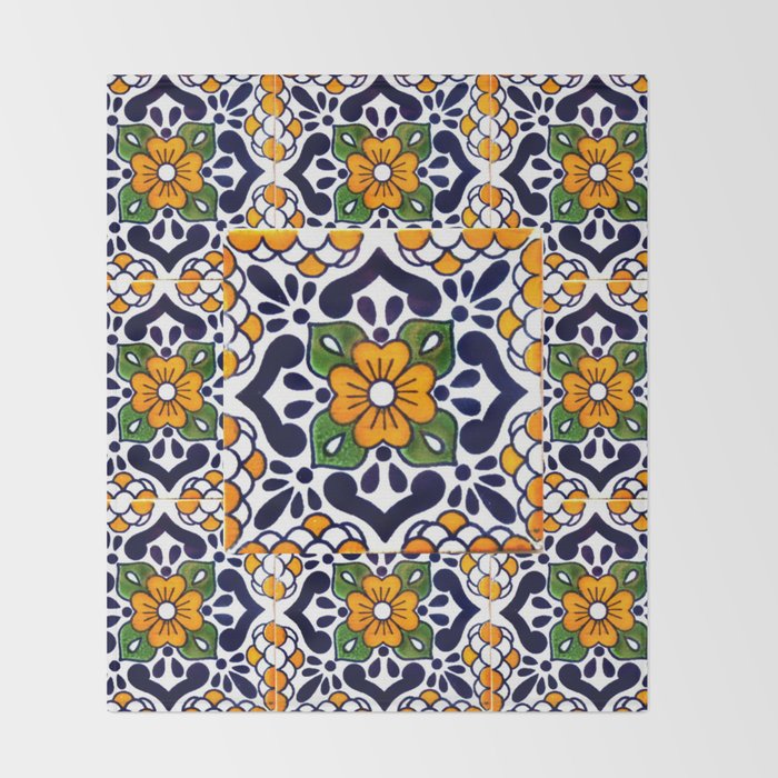 talavera mexican tile_4 Throw Blanket Gallery Image 2