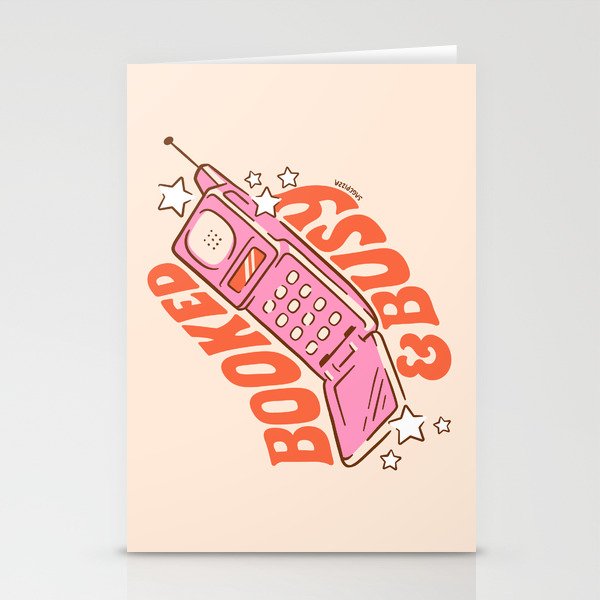 BOOKED AND BUSY (IN CREAM) Stationery Card Gallery Image 2