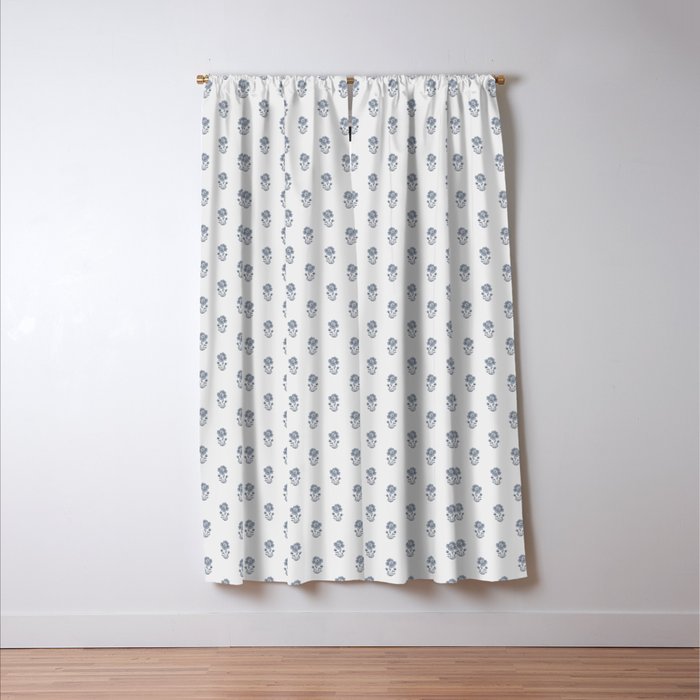 Hydrangea Block Print Window Curtain Gallery Image 3