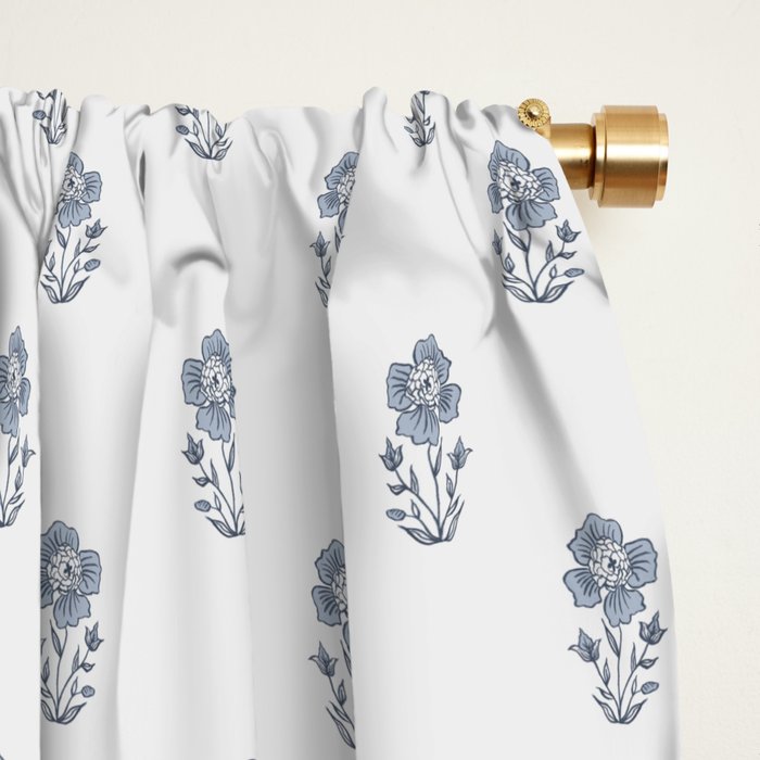 Hydrangea Block Print Window Curtain Gallery Image 2