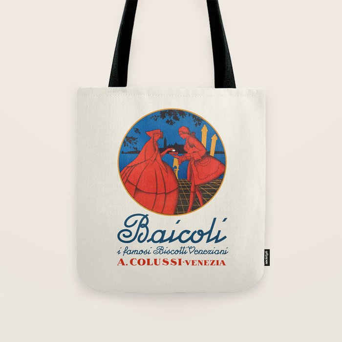Vintage Italian Food Poster - Baicoli venetian biscuit, 1940s  Tote Bag Gallery Image 1