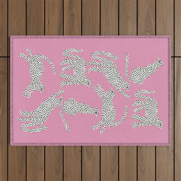 Pink Leopard Outdoor Rug Gallery Image 1