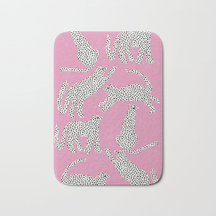 Pink Leopard Bath Mat Gallery Image 1