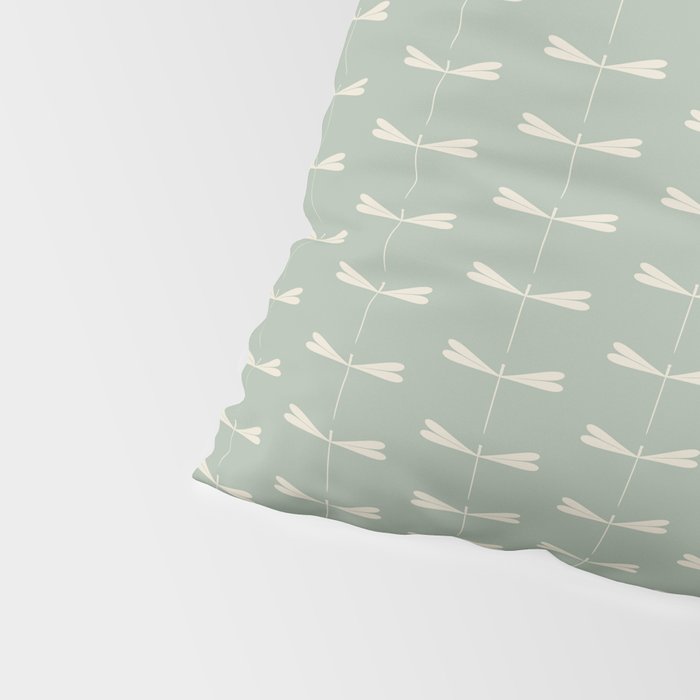 Dragonfly Pattern V Sage Green Pillow Sham Gallery Image 4