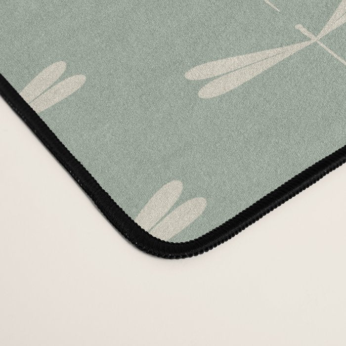 Dragonfly Pattern V Sage Green Desk Mat Gallery Image 4