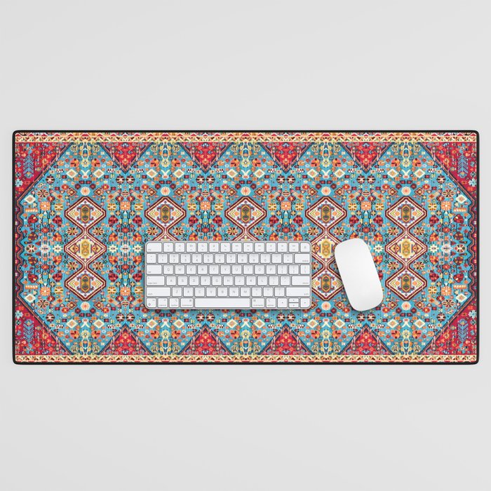 Colorful Kaleidoscope: Vintage Bohemian Moroccan Art Desk Mat Gallery Image 1