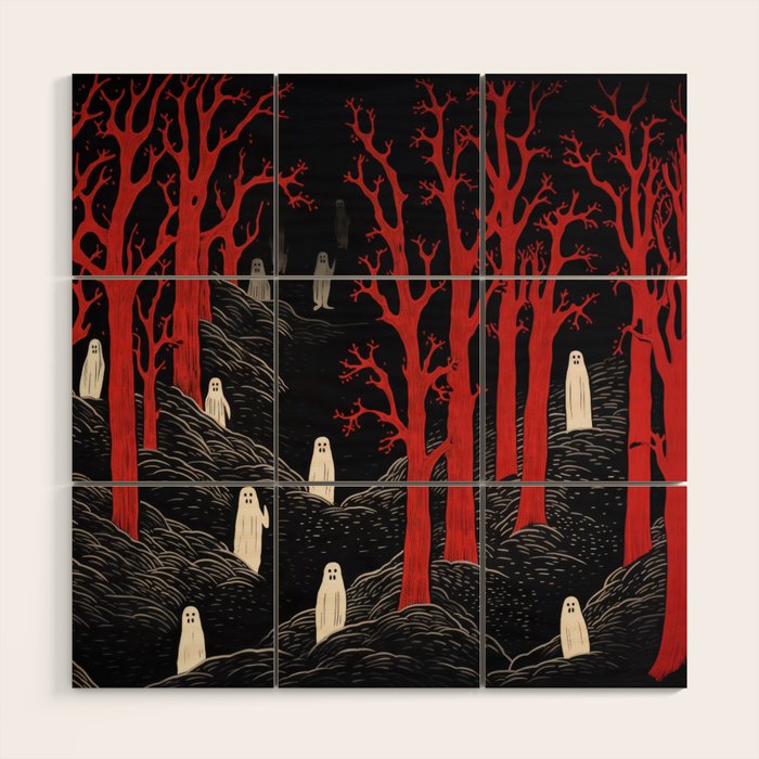 Haunted Ghost Forest  Wood Wall Art Gallery Image 1