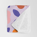 Retro Flower Pattern - orange periwinkle Throw Blanket Gallery Image 3