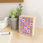 Retro Flower Pattern - orange periwinkle Mini Art Print Gallery Image 2