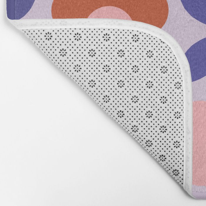 Retro Flower Pattern - orange periwinkle Bath Mat Gallery Image 2