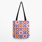 Retro Flower Pattern - orange periwinkle Tote Bag Gallery Image 2