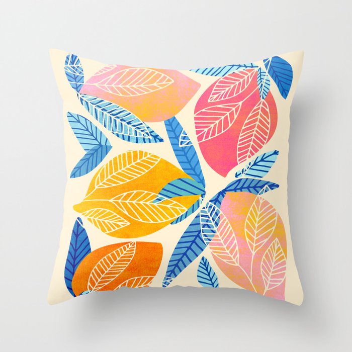 Pop Mangoes Tropical Fruit Series Throw Pillow Gallery Image 1