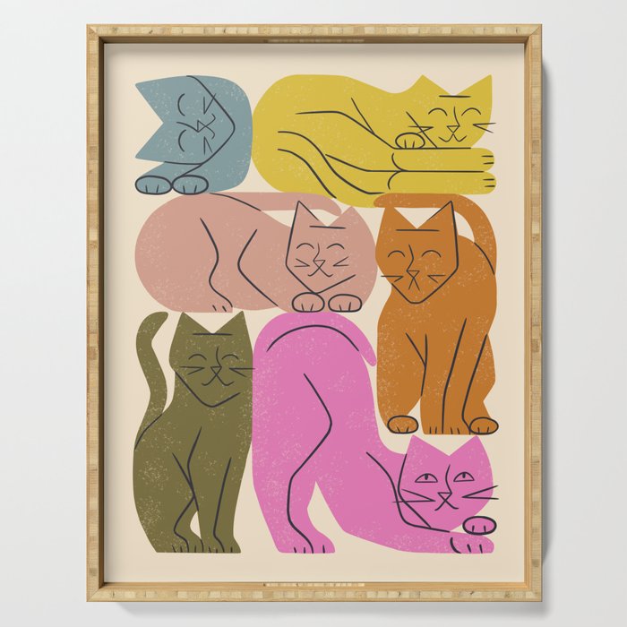 Stack of Cats No. 1 Serving Tray Gallery Image 1